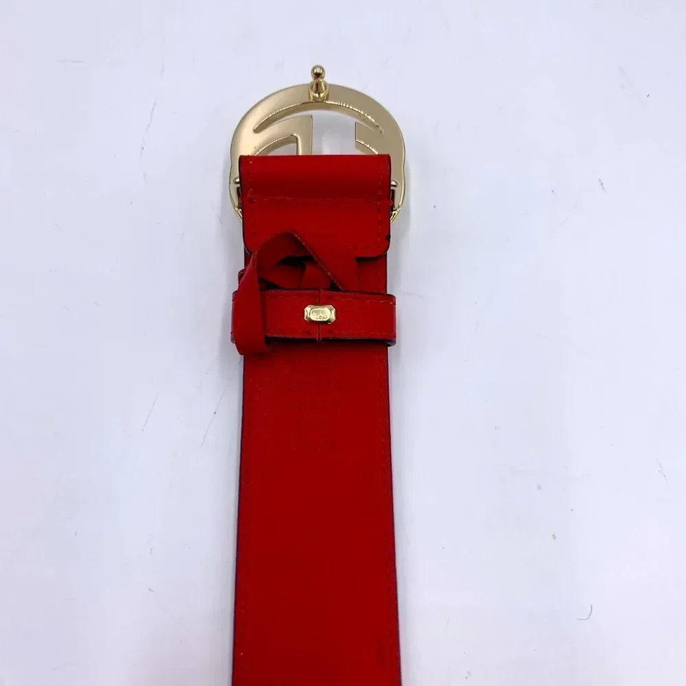 Authentic Gucci Double G Red Leather Belt Preloved